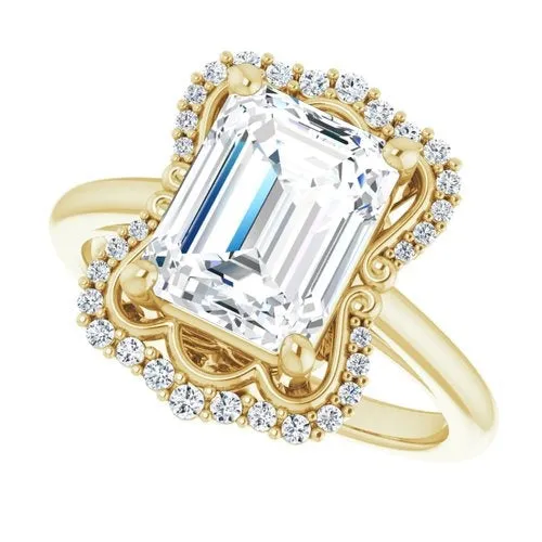 STULLER Rings Ever Ever 14K Yellow Gold 0125ctw Fancy Halo Style Diamond SemiMount Engagement Ring STULLER Rings Ever Ever 14K Yellow Gold 0125ctw Fancy Halo Style Diamond SemiMount Engagement Ring