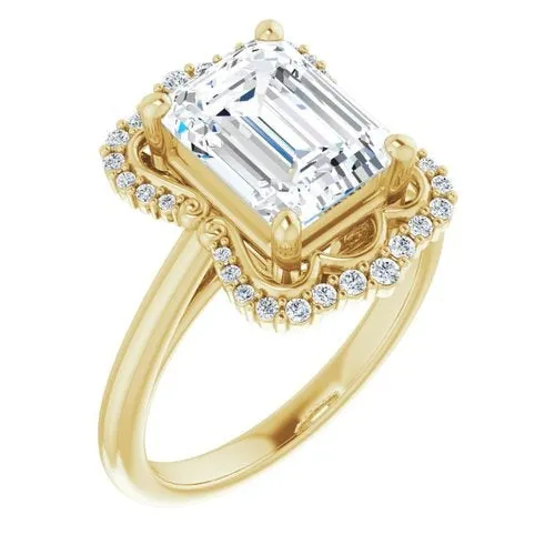 STULLER Rings Ever Ever 14K Yellow Gold 0125ctw Fancy Halo Style Diamond SemiMount Engagement Ring STULLER Rings Ever Ever 14K Yellow Gold 0125ctw Fancy Halo Style Diamond SemiMount Engagement Ring