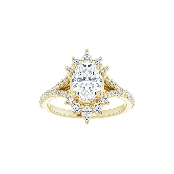 STULLER Rings Ever Ever 14K Yellow Gold 8x6 centerctw 4 Prong Style Diamond SemiMount Engagement Ring STULLER Rings Ever Ever 14K Yellow Gold 8x6 centerctw 4 Prong Style Diamond SemiMount Engagement Ring