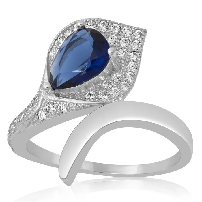 Teeda RZ1652 Pear Shape Micropav Cubic Zirconia Ring Rings