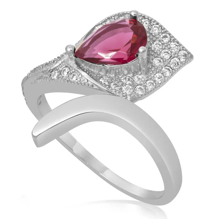 Teeda RZ1652 Pear Shape Micropav Cubic Zirconia Ring Rings