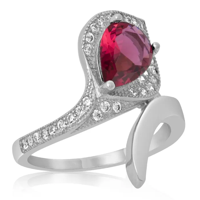Teeda RZ1652 Pear Shape Micropav Cubic Zirconia Ring Rings