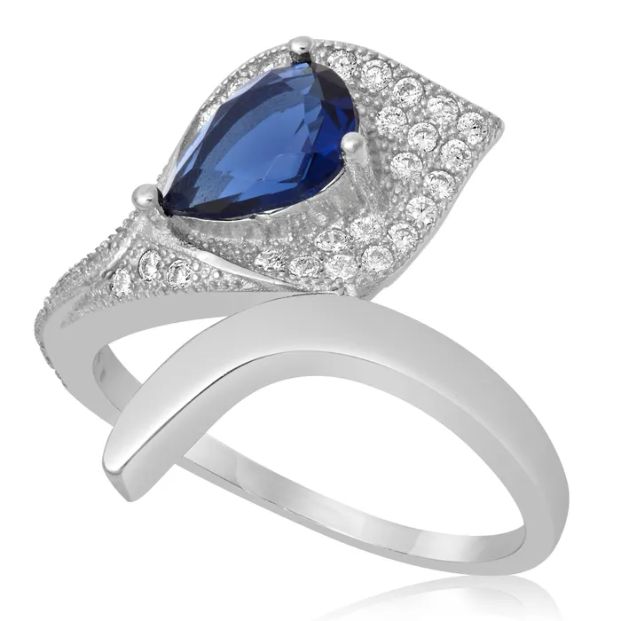 Teeda RZ1652 Pear Shape Micropav Cubic Zirconia Ring Rings