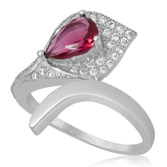 Teeda RZ1652 Pear Shape Micropav Cubic Zirconia Ring Rings
