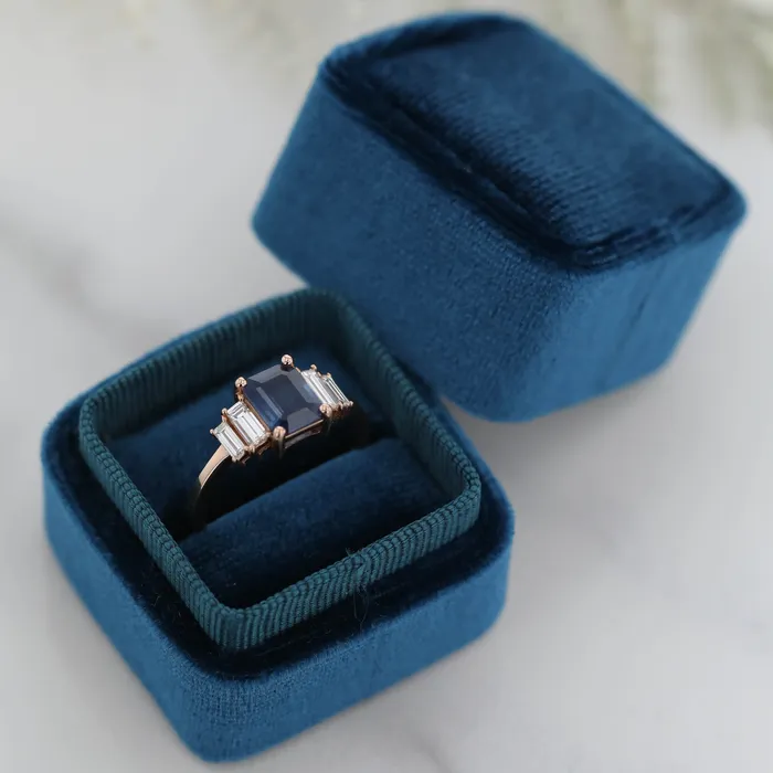The Calisto 14k White Size 6 Stone OV17 Blue Ring Box Custom Engraving 0 VENVS Rings The Calisto 14k White Size 6 Stone OV17 Blue Ring Box Custom Engraving 0 VENVS Rings