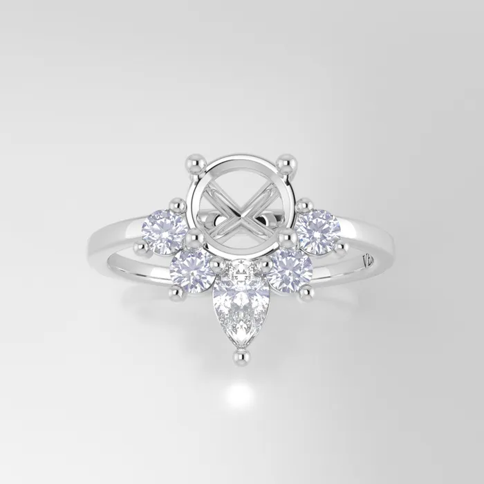 The Celeste 14k White Size 7 Stone MOS39 Sand Dune Ring Box Custom Engraving 0 VENVS Rings The Celeste 14k White Size 7 Stone MOS39 Sand Dune Ring Box Custom Engraving 0 VENVS Rings