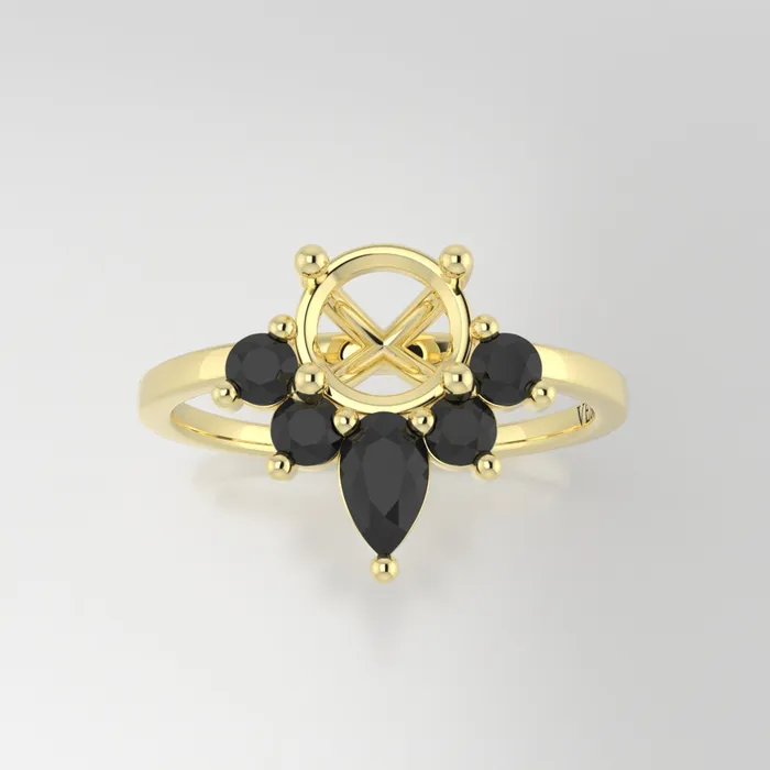 The Estelle 14k Yellow Size 6 Stone PS98 Antelope Ring Box Custom Engraving 0 VENVS Rings The Estelle 14k Yellow Size 6 Stone PS98 Antelope Ring Box Custom Engraving 0 VENVS Rings