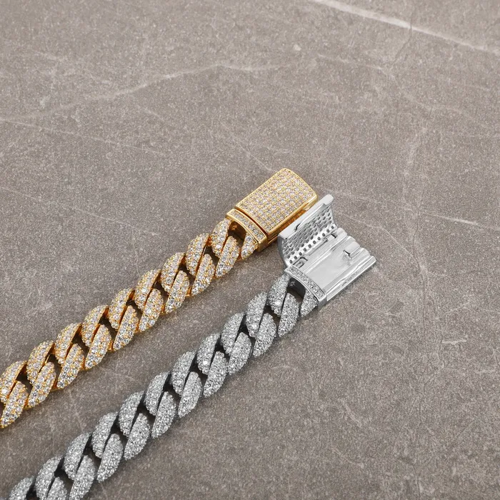 The Icetruck Bracelets 10mm Iced Cuban Link Bracelet in White Gold