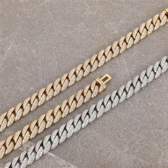The Icetruck Bracelets 10mm Iced Cuban Link Bracelet in White Gold