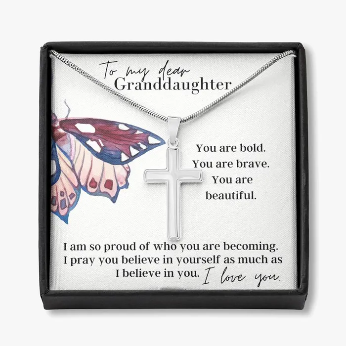 To My Dear Granddaughter I Believe in You Engravable Cross Necklace ShineOn Fulfillment Necklaces To My Dear Granddaughter I Believe in You Engravable Cross Necklace ShineOn Fulfillment Necklaces