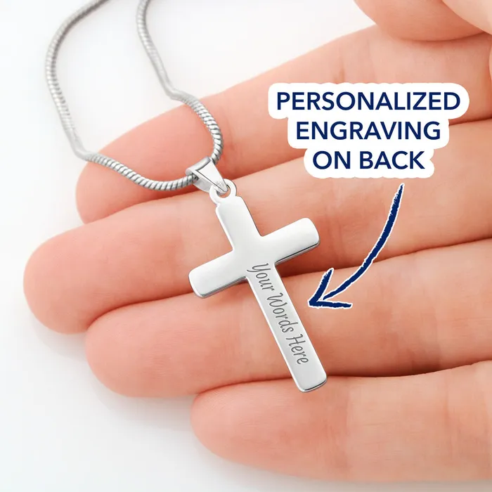 To My Dear Granddaughter I Believe in You Engravable Cross Necklace ShineOn Fulfillment Necklaces