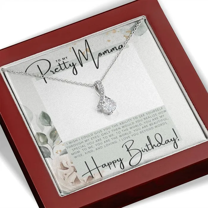 To my Pretty Momma Happy Birthday Birthday Gift Pendant Necklace ShineOn Fulfillment Necklaces
