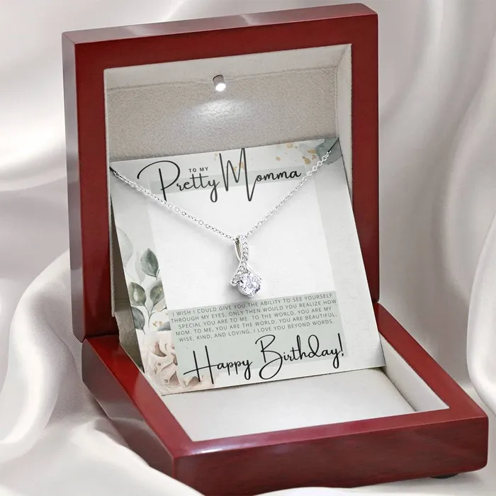 To my Pretty Momma Happy Birthday Birthday Gift Pendant Necklace ShineOn Fulfillment Necklaces