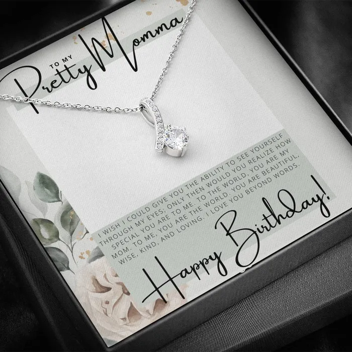 To my Pretty Momma Happy Birthday Birthday Gift Pendant Necklace ShineOn Fulfillment Necklaces