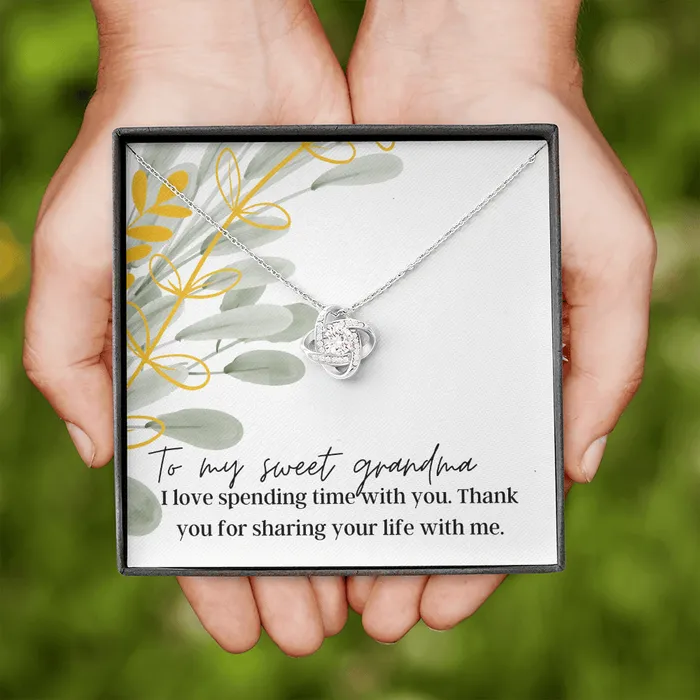 To My Sweet Grandma Love Knot Pendant Necklace The Perfect Gift for your Grandma ShineOn Fulfillment Necklaces