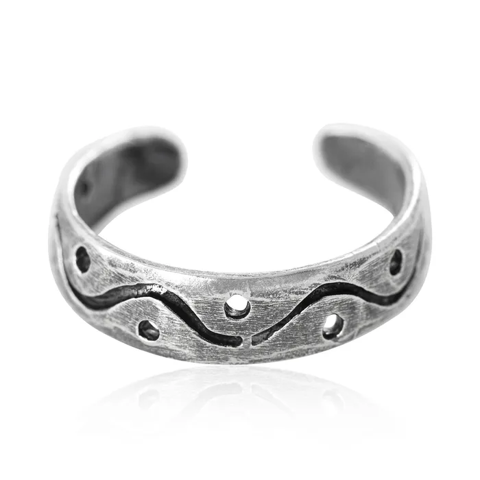 TR1160 Wave n Dots Toe Ring Teeda Rings