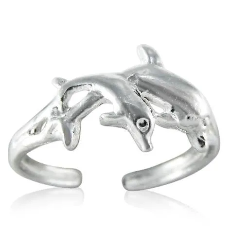 TR2210 Twin Dolphins Toe Ring Teeda Rings