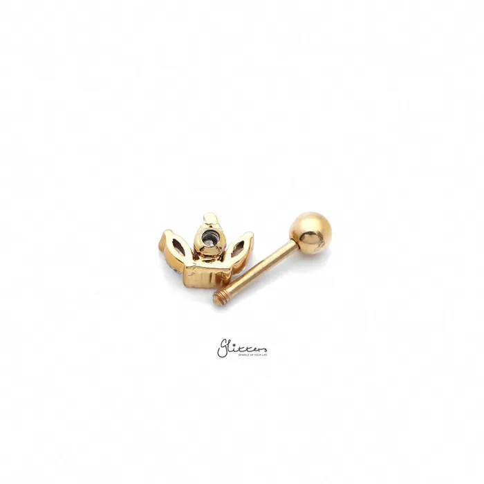 Triple Marquise CZ Set Cartilage Tragus Piercing Earring Gold Glitters Earrings