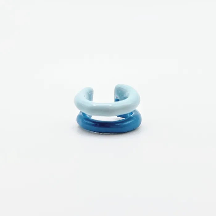 TWO TONE EAR CUFF Single Cuff U Blue Me Away Love Ko Jewelry Earrings