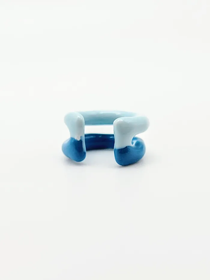 TWO TONE EAR CUFF Single Cuff U Blue Me Away Love Ko Jewelry Earrings