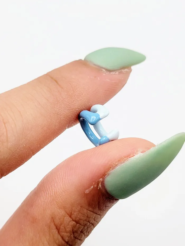 TWO TONE EAR CUFF Single Cuff U Blue Me Away Love Ko Jewelry Earrings