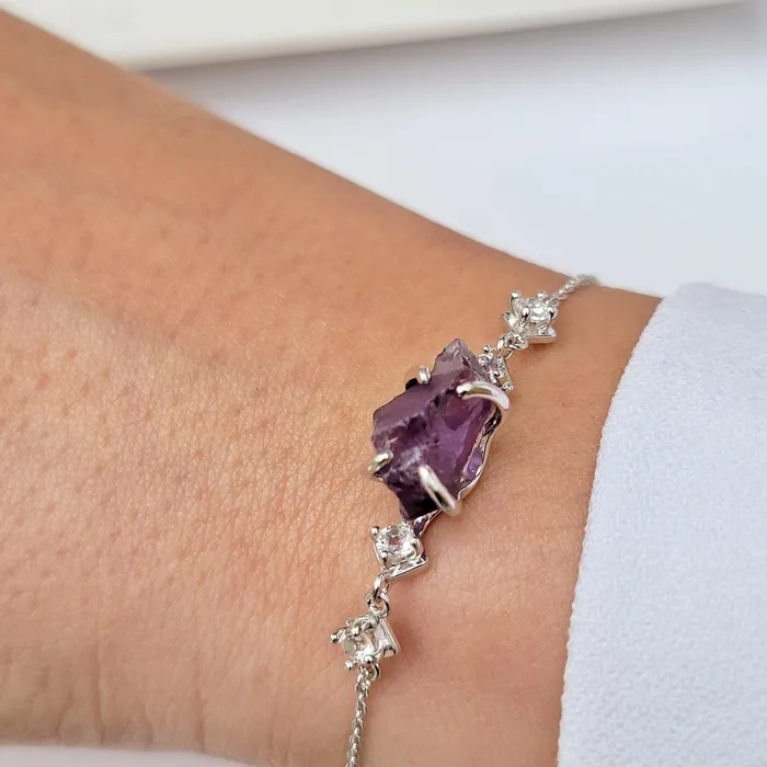 Uniquelan Jewelry Bracelets Raw Alexandrite Stone Bracelet