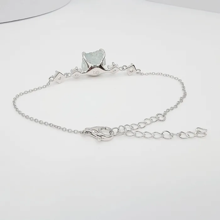 Uniquelan Jewelry Bracelets Raw Aquamarine Chain Bracelet Uniquelan Jewelry Bracelets Raw Aquamarine Chain Bracelet