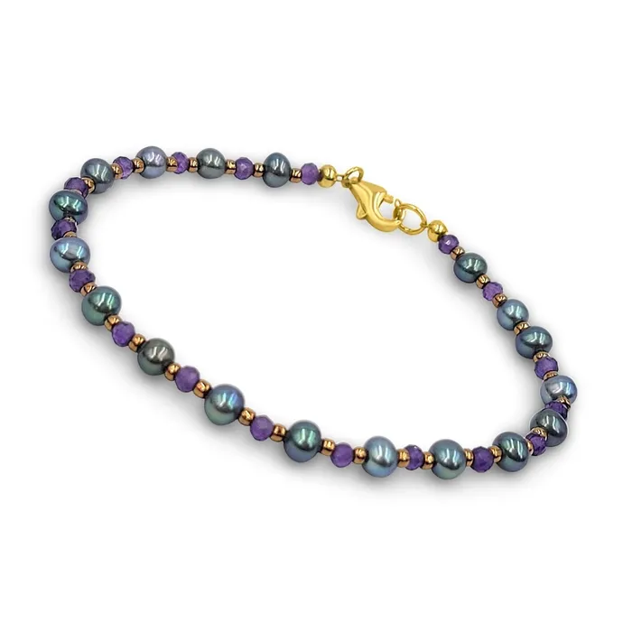 Uniquelan Jewelry Bracelets Real Amethyst and Pearl Bracelet Uniquelan Jewelry Bracelets Real Amethyst and Pearl Bracelet