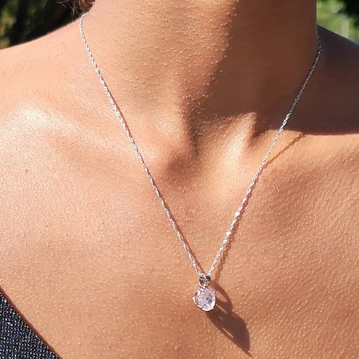 Uniquelan Jewelry Natural Morganite Heart Necklace Necklaces Uniquelan Jewelry Natural Morganite Heart Necklace Necklaces