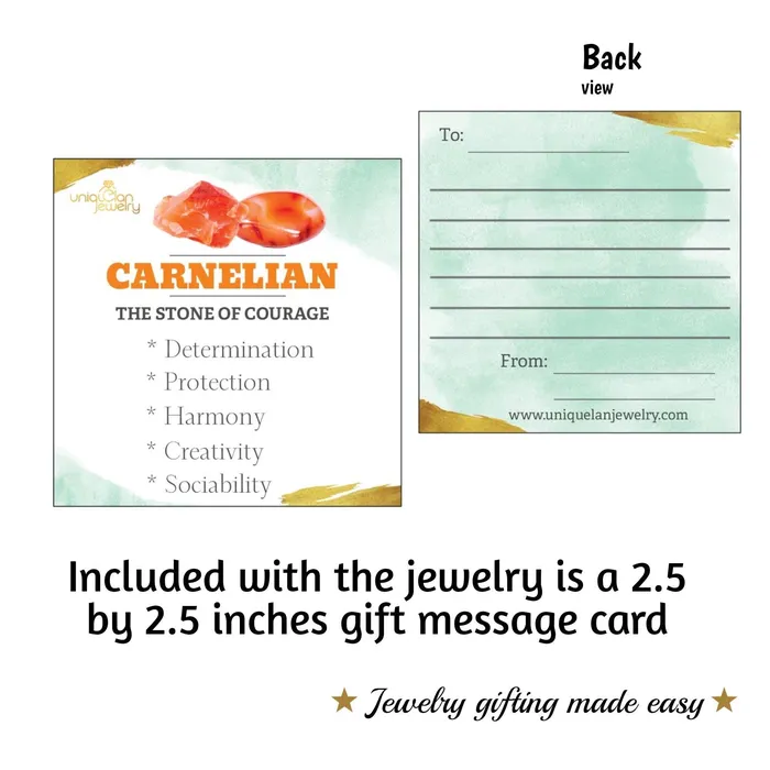 Uniquelan Jewelry Necklaces Raw Carnelian Pendant Necklace