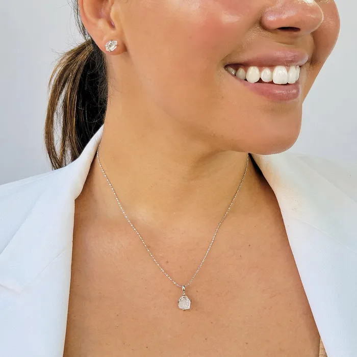 Uniquelan Jewelry Necklaces Raw Herkimer Diamond Necklace Set