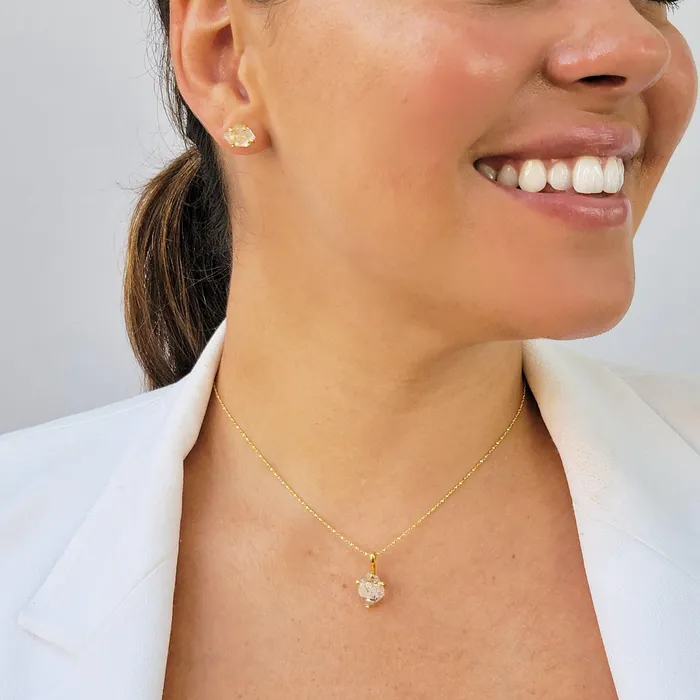 Uniquelan Jewelry Necklaces Raw Herkimer Diamond Necklace Set Uniquelan Jewelry Necklaces Raw Herkimer Diamond Necklace Set