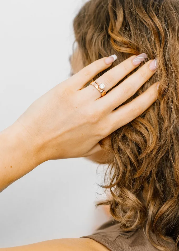 Venvs New Theme Rings The Helia Ring 090ct Round Natural Diamond Rose Gold
