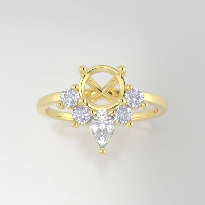 VENVS Rings The Celeste 14k Yellow Size 10 Stone MG8 Cinque Ring Box Custom Engraving 0 VENVS Rings The Celeste 14k Yellow Size 10 Stone MG8 Cinque Ring Box Custom Engraving 0