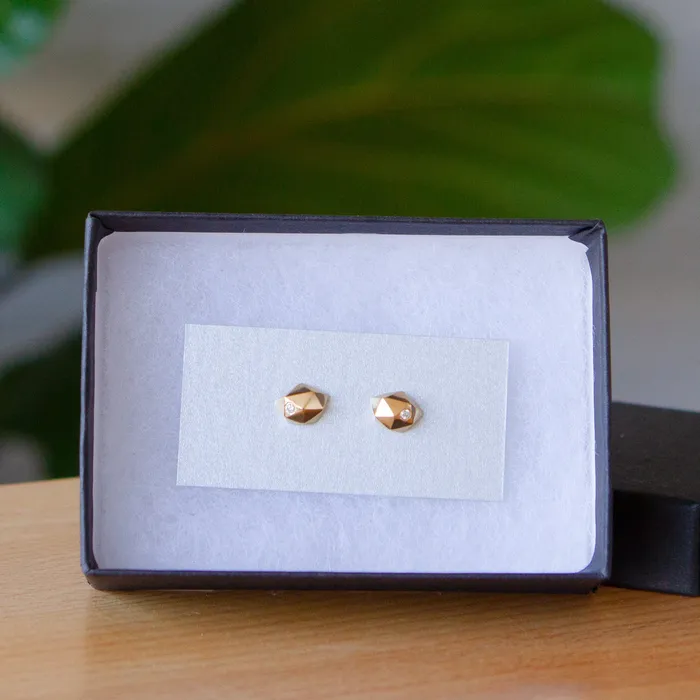 Vermeil Tiny Fragment Diamond Stud Earrings Corey Egan Earrings