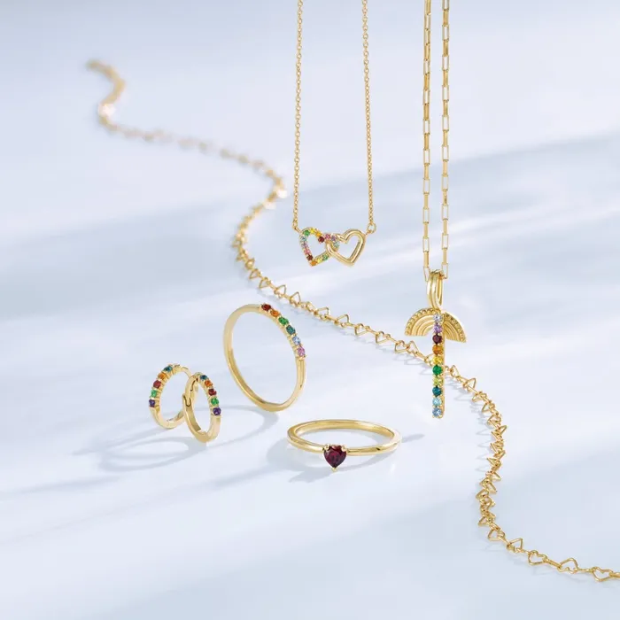 Vertical Natural MultiGemstone Rainbow Bar Pendant Charm 14K Yellow White Rose Gold Vintage Magnality Necklaces
