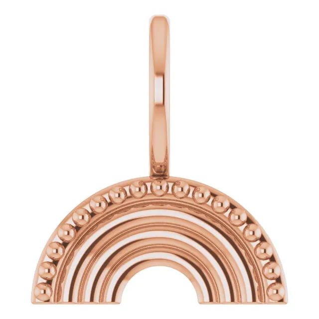 Vintage Magnality Rainbow Dreaming Solid Gold Charm Pendant 14K Yellow White Rose Gold PreStyled Sets