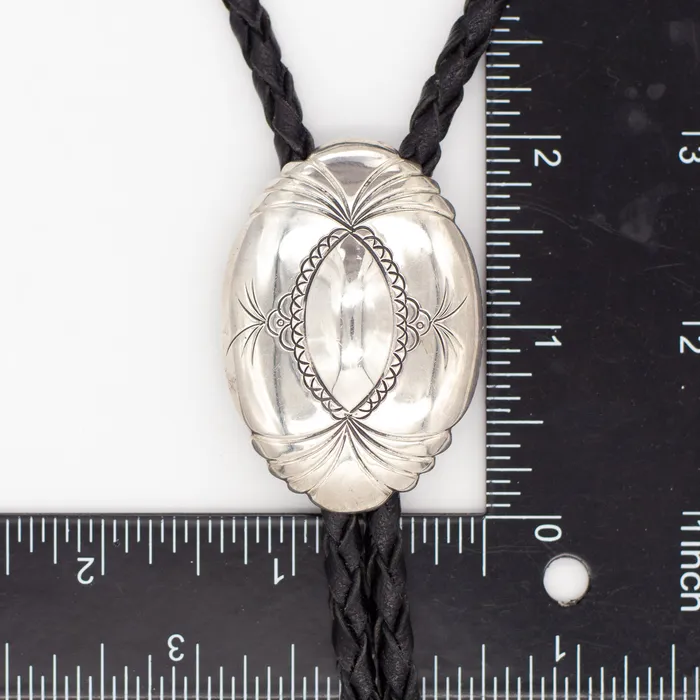 Vintage Sterling Silver Bolo Tie Crown Jewels Coin Rings