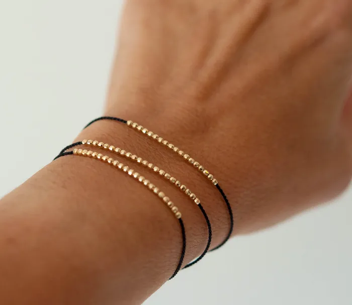 Vivien Frank Designs Disco friendship bracelet 14k solid gold Bracelets