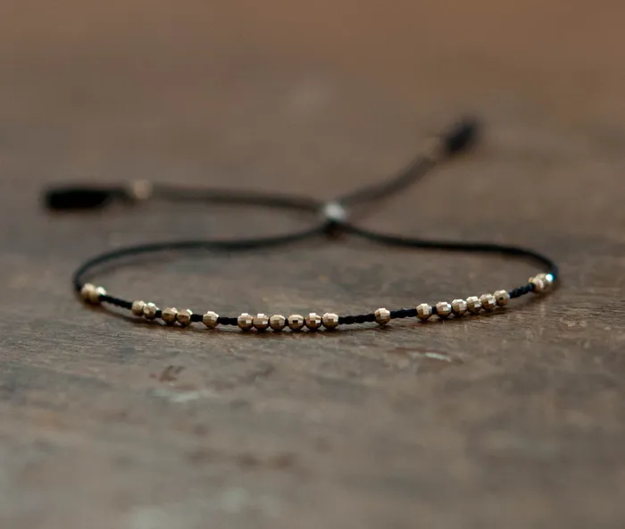 Vivien Frank Designs Disco friendship bracelet 14k solid gold Bracelets