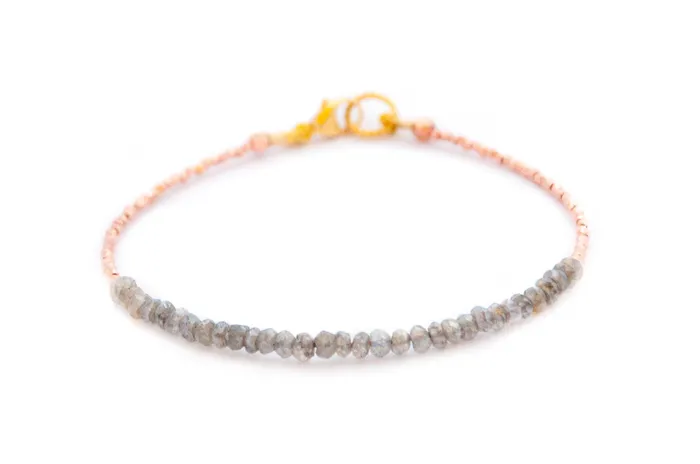 Vivien Frank Labradorite Tennis bracelet with rose gold by Vivien Frank Bracelets Vivien Frank Labradorite Tennis bracelet with rose gold by Vivien Frank Bracelets