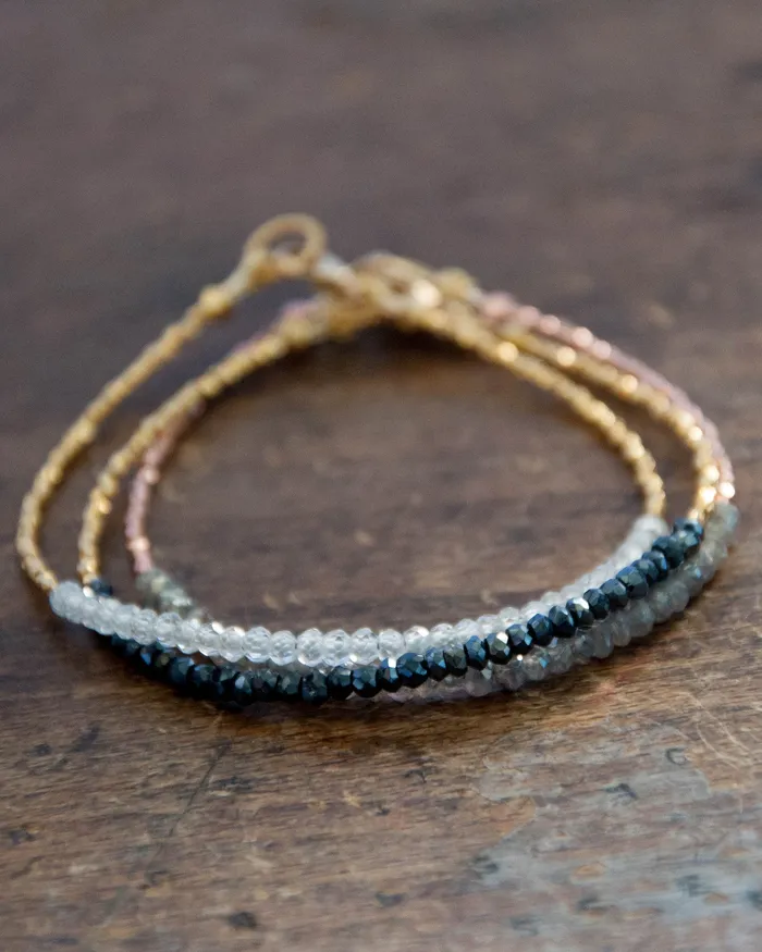 Vivien Frank Labradorite Tennis bracelet with rose gold by Vivien Frank Bracelets