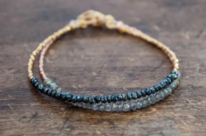 Vivien Frank Labradorite Tennis bracelet with rose gold by Vivien Frank Bracelets