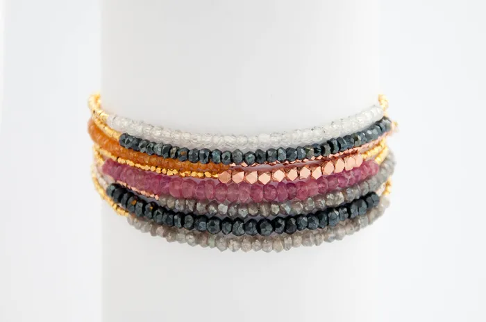 Vivien Frank Labradorite Tennis bracelet with rose gold by Vivien Frank Bracelets