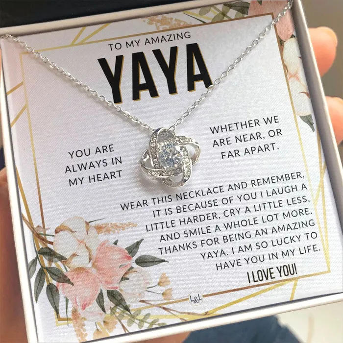 Yaya Gift Beautiful Womens Pendant From Granddaughter Grandson Grandkids Great For Mothers Day Christmas or Birthday ShineOn Fulfillment Necklaces