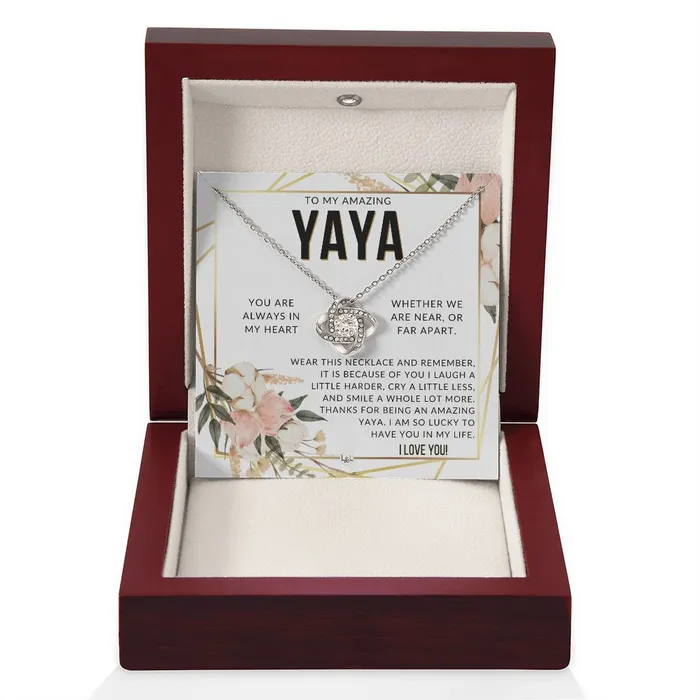 Yaya Gift Beautiful Womens Pendant From Granddaughter Grandson Grandkids Great For Mothers Day Christmas or Birthday ShineOn Fulfillment Necklaces