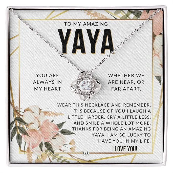 Yaya Gift Beautiful Womens Pendant From Granddaughter Grandson Grandkids Great For Mothers Day Christmas or Birthday ShineOn Fulfillment Necklaces