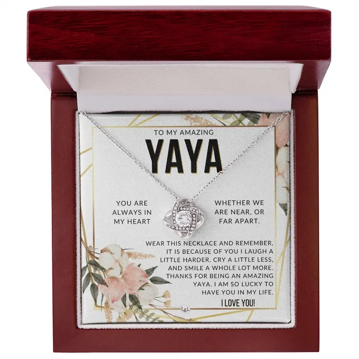 Yaya Gift Beautiful Womens Pendant From Granddaughter Grandson Grandkids Great For Mothers Day Christmas or Birthday ShineOn Fulfillment Necklaces