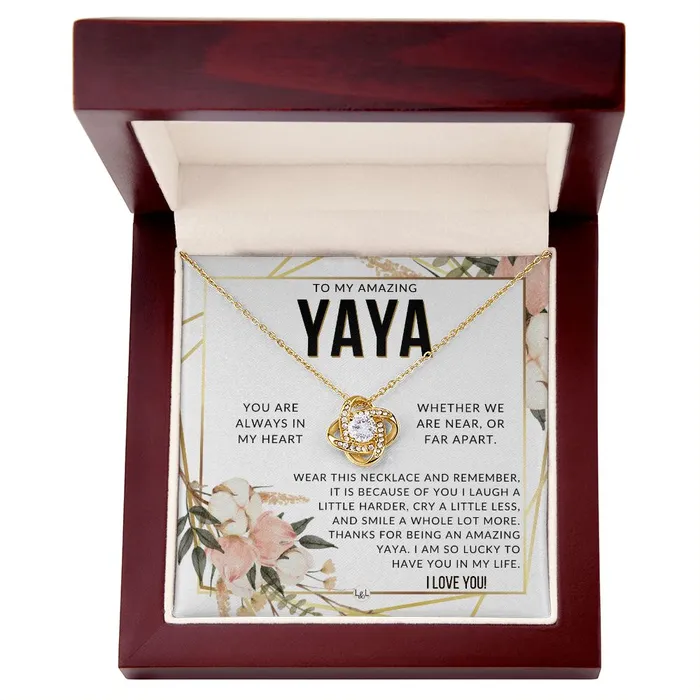 Yaya Gift Beautiful Womens Pendant From Granddaughter Grandson Grandkids Great For Mothers Day Christmas or Birthday ShineOn Fulfillment Necklaces